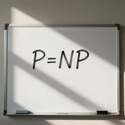 the solution to the P=NP problem om a whiteboard