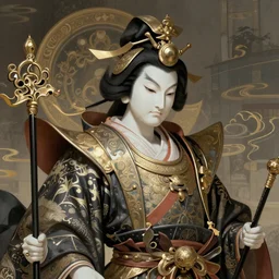 Japanese god, portrait, powerfull, intricate, elegant, volumetric lighting, scenery, digital painting, highly detailed, artstation, sharp focus, illustration, concept art, ruan jia, steve mccurry