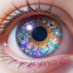 microscopic shot of a human iris trending on artstation artstation hd intricate detailed photorealistic unsplash contest winner award winning bright lively cosmic colors beautiful imagery bioluminescent colors vivid colors lens flare lens light 3 2 k 1 6 k