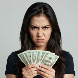 portrait of angry filipina girl who lost her money, very beautiful sharp, detailed, high quality, by greg rutkowski, artgerm