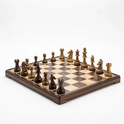 art deco chess set, photorealistic, isolated on a pure white background, centered, entire object in frame, sharp focus, soft studio lighting