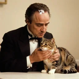 the godfather petting a cute cat