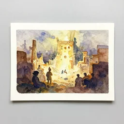 small centered on watercolor paper, paint brush strokes, abstract watercolor painting of ancient civilization, cinematic light, national romanticism by hans dahl, by jesper ejsing, by anders zorn, by greg rutkowski, by greg manchess, by tyler edlin