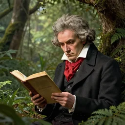 beethoven reading in the tanzanian jungle real photograph