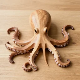 an octopus made of wood