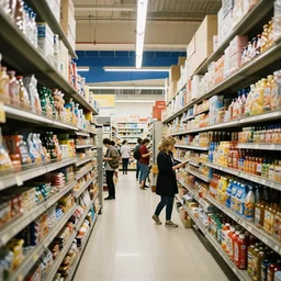 “a big store at night realistic panting”