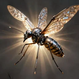 A humanoid mosquito, reminiscent of a winged medieval knight. Metal gear solid style.