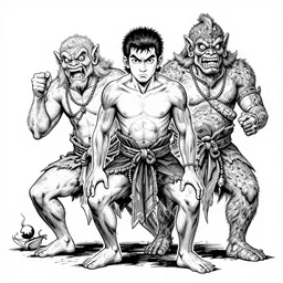man, black white ink art, comic art, high detail, bernie wrightson art, jimlee, petruk, gareng