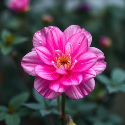 one kind of flower is pink, its petals are transparent, deep as sea water, crystal like dew, it can feel the loyalty and purity of love, 8 k, hd
