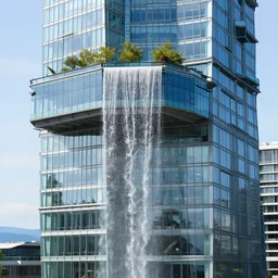 glass skyscraper treehouse falling water at  vanvcouver,british columbia,canada
