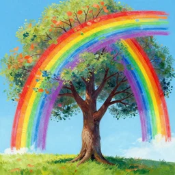 rainbow - tree, painting