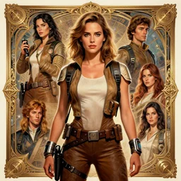 young Jennifer Connelly  as a ruggedly beautiful retro SCI-FI space heroine 1985 , movie poster, intricate, elegant, highly detailed, centered, digital painting, artstation, concept art, smooth, sharp focus, illustration, art by artgerm and donato giancola and Joseph Christian Leyendecker, Ross Tran, WLOP
