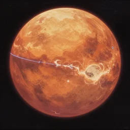 mars view from space, anime background