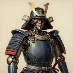 portrait of a samurai robot ( c. 1 8 8 0 - c. 1 8 9 2 ) drawing in high resolution by otto eerelman