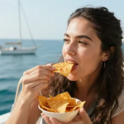 a marine eating some flag nachos.