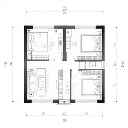 house technical blueprint room