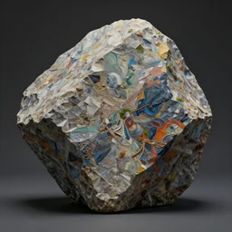 abstract art, oil on canvas on geometric rock, octane render, 8 k, highly detailed, wide angle, intricate complexity with elements of nature, sharp focus, trending on artstation