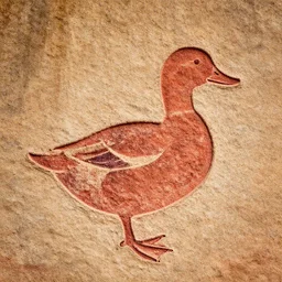 thinking of duck, muraganda petroglyphs style