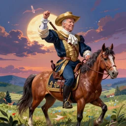 joe biden as don quixote, digital art by eugene de blaas and ross tran, vibrant color scheme, intricately detailed, in the style of romanticism, cinematic, artstation, greg rutkowski