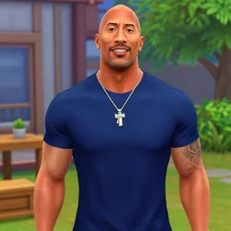Dwayne Johnson as a Sim in the Sims 4