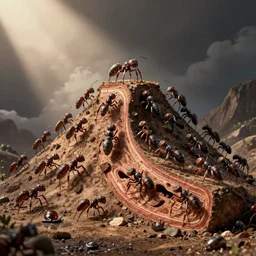 ant hill cross section full of monsters