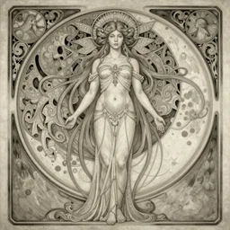 full body front pose painted portrait, moon princess, rim light, ultra - fine detail, art nouveau, intricate artwork by tooth wu and wlop and kilian eng and artgerm, symmetric, cinematic, hyper realism, weta, vibrant colors, smooth gradients, high contrast, depth of field, aperture f 1. 2