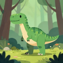 an illustration of a dinosaur k 1 4. 0 0 0 in the woods, trending on artstation, central composition, very cartoon, shape focus, high detailed, by anton fadeev