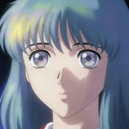 film - still from angels egg directed by japanese director mamoru oshii, vintage 8 0 s anime, ethereal, holy, omnious, grainy, astounding, highly detailed, high quality film restoration, delicate, soft, very detailed, well defined, color corrected, iridescent light, neon gradient, detailed sparkly eyes, faded big eyes, serial experiments lain, androgynous