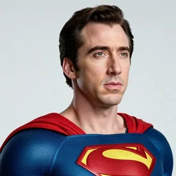 portrait of nicolas cage as superman looking away from the camera, intricate, hyperrealistic, extremely detailed ballpoint drawing by simon stalenhag and greg rutkowski, artstation