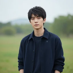 a portrait of a character in a scenic environment