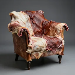 furniture made from skin, human flesh, human body parts, photoreal, studio light