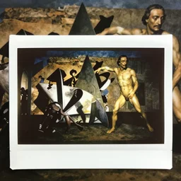An instax film still of Guernica by Hieronymus Bosch, by Salvador Dali, by Michaelangelo