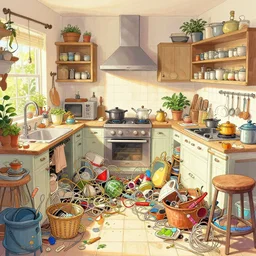 overcrowded overrwrought busy pleasing palette illustration busy cluttered overgrown tangled mess kitchen maximalist bsqiat