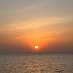warm happy sunset with less cloud