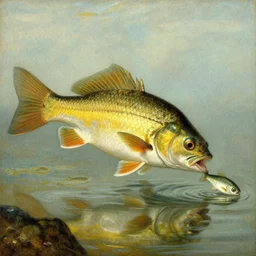a fish eating a small fish by john tenniel
