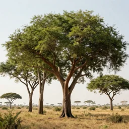 trees from africa, realistic, 8 k, extremely detailed, cgi, trending on artstation, hyper - realistic render, 4 k hd wallpaper, premium prints available, octane render, award winning, by greg rutkowski