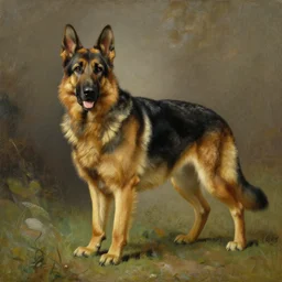 male shepherd, painting by delphin enjolras, j. c. leyendecker, yoji shinkawa