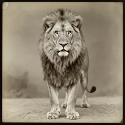 lion - o from thundercats, portrait, full body, symmetrical features, silver iodide, 1 8 8 0 photograph, sepia tone, aged paper, sergio leone, master prime lenses, cinematic