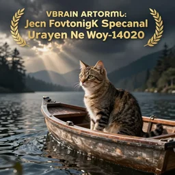 a cat driving the boat