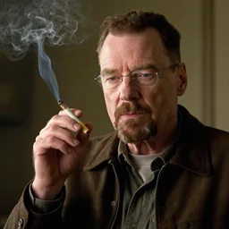 Walter White smoking a joint