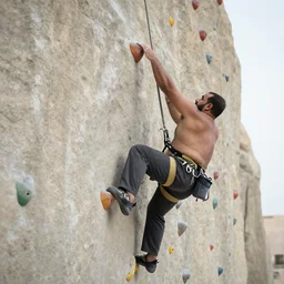 obese saddam hoessein climbing wall, extreme sport