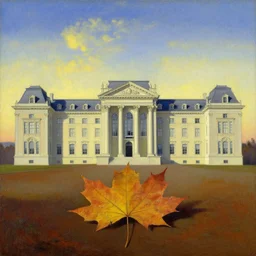 palace of autumn leaf. painting by karl blossfeldt, salvador dali