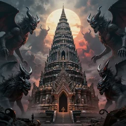 tower of the hirophant surrounded by demons