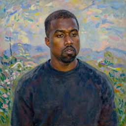 Kanye West painted in the style of Claude Monet, very detailed