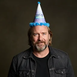 jonathan banks wearing a partyhat runescape