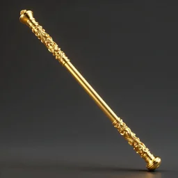 a golden bo staff, hyperrealistic, unreal 5, dynamic lights, fidelity render