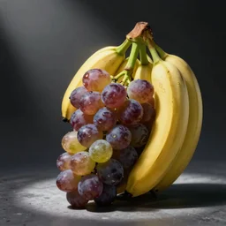 a bunch of grapes made of bananas, funny image