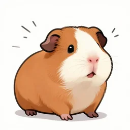 cartoon guinea pig with stink lines coming off it