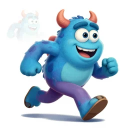 cartoonish monster character running, vivid colors, character sheet, fine details, concept design, contrast, kim jung gi, greg rutkowski, trending on artstation, 8 k, full body, turnaround, front view, back view, ultra wide angle