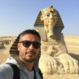 tutankhamen taking a selfie with khufu